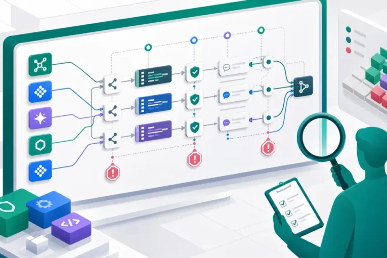 AI workflow audit map showing tool inventory, review gates, and risk checkpoints