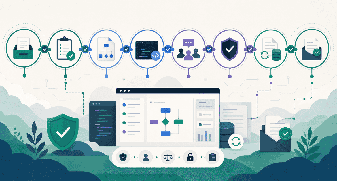 From ticket to evidence: the eight stages of a governed AI feature